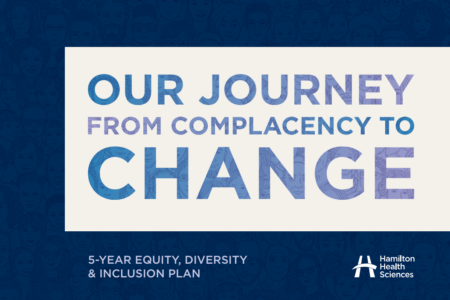 Cover of the 5-year EDI plan. It reads "Our Journey from Complacency to Change."